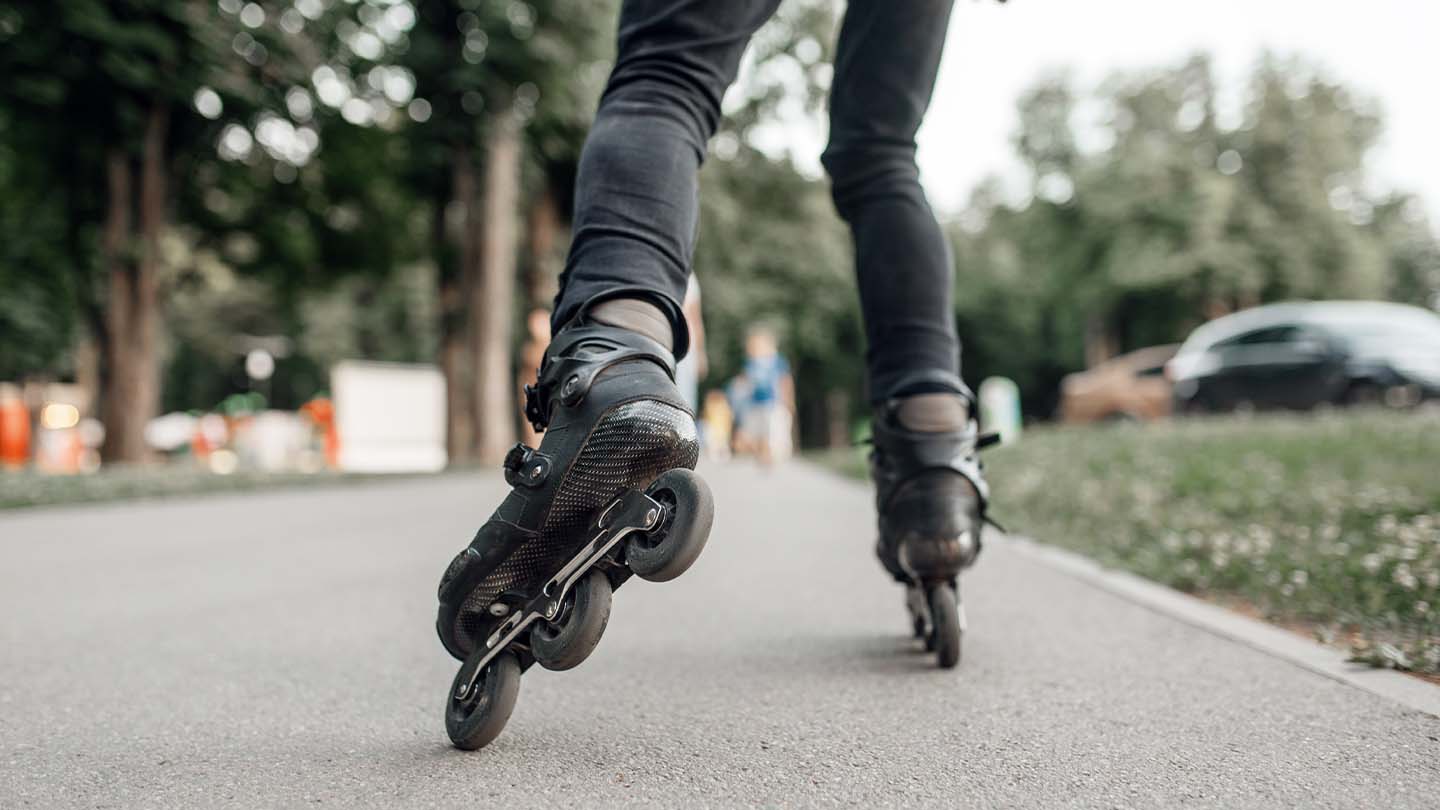 Leren skeeleren in de storm